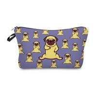 Livel lhood Yoga Pug Makeup Bag Cute Small Organizer Zipper Pouch Yoga Pug Cosmetic Bag Birthday Present for Women Friends, hzj0676