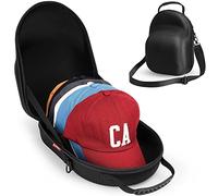 Livelab Hat Travel Case, Hard Hat Case for Baseball Caps, Hat Storage for Travel with Carrying Handle & Shoulder Strap, Hat Organizer Protects Up to 6 Hats, Perfect for Travel & Home Storage - Black