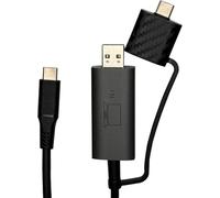 LivElect H5-T 2-in-1 USB-A/C Video Signal Conversion Cable for Triple Laptop Screen Extender, Designed to Laptop without Type-C Connect Tri-Screen, Compatible with M1/M2/M3 MacBook