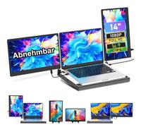 Livelect-m Laptop Screen Extension, 14 Inch FHD 1080P Laptop Monitor Extension, Stretchy Base, Removable Screen, Plug & Play, 360° Rotation, Multi-OS Compatible