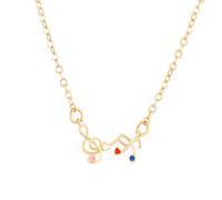 liveliwithmin Gold Music Notes Pendant Neckalce Hollow Heart Note Neckalce for Women Music Lover Bass Treble Clef Pendant Necklace Mothers' Day Jewelry Gift
