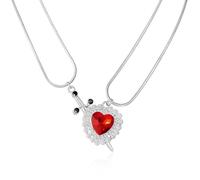 liveliwithmin Valentine's Day Ruby Love Heart Necklace for Couple One Arrow Piercing Heart Pendant Necklace for His Her Rhinestone Heart and Sword Necklace You're in My Heart Necklace Jewelry, One