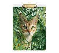 Lively 3D Cat Green Leaves Artist Clip Board Plastic for Nursing Student Trade Quest Size 9 x 12