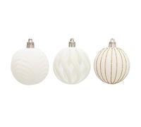 Lively 6PCS Holiday Ornament Set Stunning Flocking Painted Balls to Brighten Your Season (White)