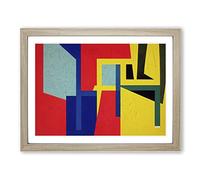 Lively Abstract Art Framed Print | A3 Oak Framed Wall Art | Ready to Hang | Abstract Fantasy Picture | Living Room Bedroom Lounge Office