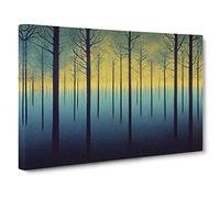 Lively Abstract Forest Canvas Print | Gallery Wrapped 30mm Frame Wall Art | 30x20 inches | Ready to Hang | Abstract Landscape Picture | Living Room Bedroom Lounge Office