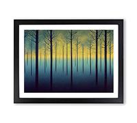 Lively Abstract Forest Framed Print | A2 Black Framed Wall Art | Ready to Hang | Abstract Landscape Picture | Living Room Bedroom Lounge Office