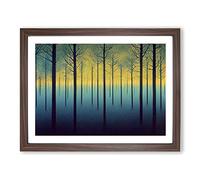 Lively Abstract Forest Framed Print | A3 Walnut Framed Wall Art | Ready to Hang | Abstract Landscape Picture | Living Room Bedroom Lounge Office