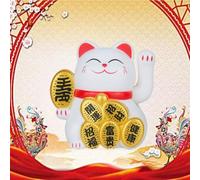 Lively and Cute Feng Shui Lucky Cat with Swinging Arms Great for Various Settings (Bright Gold)