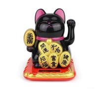 Lively Atmosphere With A Charming 2 5 Inch Solar Powered Waving Fortune Cat Ornament For Any Space(Black)
