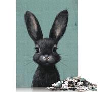 Lively Black Bunny Puzzles for Woodenboard Puzzles Great Gift for Adults 1000pcs (75x50cm)