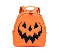 Lively Ghosts Orange Haunted Hallows Backpack, Trendy PU Leather Backpack