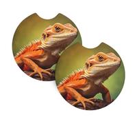 Lively lizards Printed Coasters (2.7 inches in diameter) - Water-absorbent and leak-proof coasters
