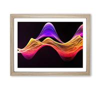 Lively Modern Abstract Framed Print | A3 Oak Framed Wall Art | Ready to Hang | Abstract Fantasy Picture | Living Room Bedroom Lounge Office