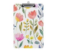 Lively Pink Purple Tulips Durable Clipboard A4 Size for Wall, Office Home Use with Large Capacity for Papers Planner