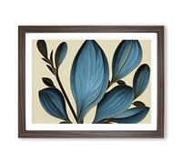 Lively Plant Leaf Framed Print | A4 Walnut Framed Wall Art | Ready to Hang | Modern Floral Picture | Living Room Bedroom Lounge Office