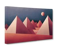 Lively Pyramids Abstract Canvas Wall Art Print Ready to Hang, Framed Picture for Living Room Bedroom Home Office Décor, 30x20 Inch (76x50 cm)