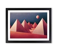 Lively Pyramids Abstract Framed Print | A4 Black Framed Wall Art | Ready to Hang | Abstract Cityscape Picture | Living Room Bedroom Lounge Office