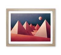 Lively Pyramids Abstract H1022 Framed Print for Living Room Bedroom Home Office Décor, Wall Art Picture Ready to Hang, Oak A4 Frame (34 x 25 cm)
