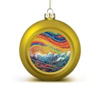 Lively Sea View Christmas Ball Ornaments - Shatterproof Plastic Vintage Rustic Xmas Tree Decorations Pendant for Family Holiday Wedding Party Xmas Hanging Decoration
