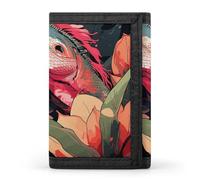 Lively Sea View Trifold Wallet Front Pocket Coin Purse - Slim Credit Card Holder for Men & Women, Lizards and Plants, One Size, Classic