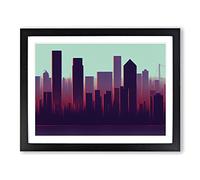 Lively Skyscraper Skyline Framed Print | A3 Black Framed Wall Art | Ready to Hang | Modern Cityscape Picture | Living Room Bedroom Lounge Office