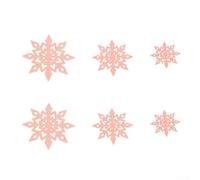 Lively Up Your Space Gorgeous Set of Six Decorative Hanging Snowflakes for Creating a Cozy Winter Setting (Pink)