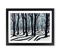 Lively Winter Forest Framed Print | A2 Black Framed Wall Art | Ready to Hang | Modern Landscape Picture | Living Room Bedroom Lounge Office