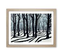 Lively Winter Forest H1022 Framed Print for Living Room Bedroom Home Office Décor, Wall Art Picture Ready to Hang, Oak A3 Frame (46 x 34 cm)