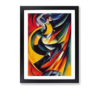 Lively Woman Abstract Art Framed Print | A2 Black Framed Wall Art | Ready to Hang | Abstract Fantasy Picture | Living Room Bedroom Lounge Office
