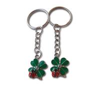 LivelyBuy Lucky Leaf Ladybird 2pc Keychain Love Couple Shiny Small Clover Fortune Ladybug