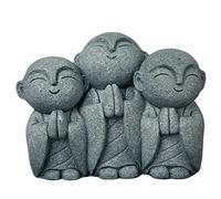 livelyfish 3 Japanese Buddha Statue Sandstone Praying Monk Figurine for Wealth Good Luck Zen Garden Fish Tank Aquarium Home Decoration, no.12