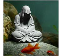 livelyfish Meditating Buddah Statue Mini Buda Handmade Natural Sandstone Buddha Sculptures for Asian Garden Underwater Home Zen Decorations, A