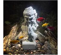 livelyfish Meditating Buddha Statue Zen Garden Statues Sandstone Thinker Buddha Sculpture Figurine for Fish Tank Aquarium Home Decorations, Gift (C)