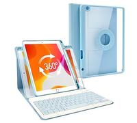 LivelyLife iPad 10.2 Keyboard Case for 9th/8th/7th Gen 2019-2021, Magnetic Detachable Wireless Keyboard, Rotatable Slim Case with Pencil Holder