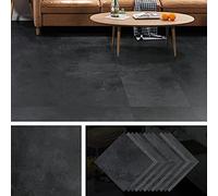 Livelynine 16pcs Self Adhesive Floor Tiles Charcoal Grey Vinyl Flooring Waterproof Stick on Floor Tiles for Bathroom Flooring Kitchen Flooring Sticky Floor Tile Hallway Floor Tile Stickers 30cm x 30cm