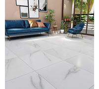 Livelynine 32 Tiles Vinyl Flooring Self Adhesive Floor Tiles Bathroom Flooring White Laminate Lino Kitchen Stick on Floor Tile Hallway 30CMX30CM Adhesive Floors Stickers