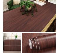 Livelynine 40 cm x 10 m Wooden Contact Paper - Does Not Fade, Peel and Stick for Cupboards, Shelf Liner, Kitchen, Furniture, Dining Room, Wall Decoration - Walnut