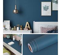 Livelynine 40CM X 5M Navy Wallpaper for Bedroom Wall Paper Roll for Adults Childrens Boys Bedroom Wall Paper Stickers Self Adhesive Wallpaper Stick on Teal Wallpapers Sticky Vinyl Roll