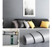 Livelynine 40CMx10M Grey Wallpaper for Living Room Sticky Back Plastic Roll Self Adheisve Vinyl Contact Paper Bedroom Worktop Wrap Kitchen Cupboard Doors Counter Furniture Stickers Waterproof