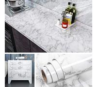 Livelynine 40CMx10M Marble Effect Self Adhesive Vinyl Wallpaper Marble Contact Paper Marble Stick Back Plastic Roll for Kitchen Worktops Vinyl Wrap for Kitchen Cupboards Waterproof Vinyl Covering