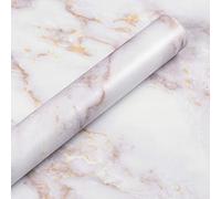 Livelynine 5M X 60 cm Kitchen Worktop Covering Gold Marble Wallpaper Self Adhesive Vinyl Wraps for Worktops Contact Paper Kitchen Counter top Kitchen Table Vinyl Stickers