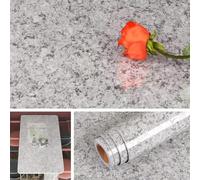 Livelynine 5M X 60CM Wide Granite Countertop Contact Paper Waterproof Gray Granite Peel and Stick Countertops Adhesive Paper Waterproof Wallpaper for Kitchen Counter Large Table Top Sticker