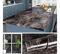 Livelynine 60CM X 5M Peel and Stick Countertops Removable Wallpaper Peel and Stick Marble Wide Contact Paper for Desk Kitchen Counter Top Table Waterproof Removable Self Adhesive Marble Paper