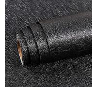 Livelynine Black 40 cm x 5 m Modern Wallpaper, Self-Adhesive, Waterproof, Washable, for Bedroom, Living Room, Bathroom