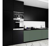 Livelynine Black Wallpaper Self Adhesive Vinyl Wrap Sticky Back Plastic Black Kitchen Contact Paper for Bedroom Bathroom Fridge Cupboard Counter Kitchen Worktop Covering Waterproof Removable 40CMx2M