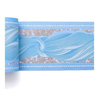 Livelynine Blue Wallpaper Border Peel and Stick Blue Bulletin Board Boarder Self Adhesive Mirror Frame Border Prepasted Bow-Knot Wall Border for Classroom Kids Bedroom Bathroom Decorative 4inx32.8ft