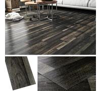 Livelynine Floor Self Adhesive Black Wood Effect 90x15CM Vinyl Planks 36 Pack Waterproof Stick on Tile for Bathroom, Hallway, Kitchen, Bedroom