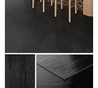 Livelynine Floor Tiles Self Adhesive Bathroom Waterpoof Peel and Stick Floor Tiles Black Wood Effect 30x30CM Vinyl Flooring Tile Wood Effect Stick on Flooring Tile for Kitchen Hallway Bedroom, 4 PCS