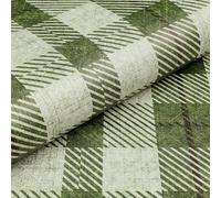 Livelynine Green Check Wallpaper Peel and Stick Tartan Checker Wallpaper for Living Room Bedroom Feature Wall Paper Waterproof Sage Green Plaid Vinyl Wrap for Furniture Cupboards Cabinet 44.5CMx2M